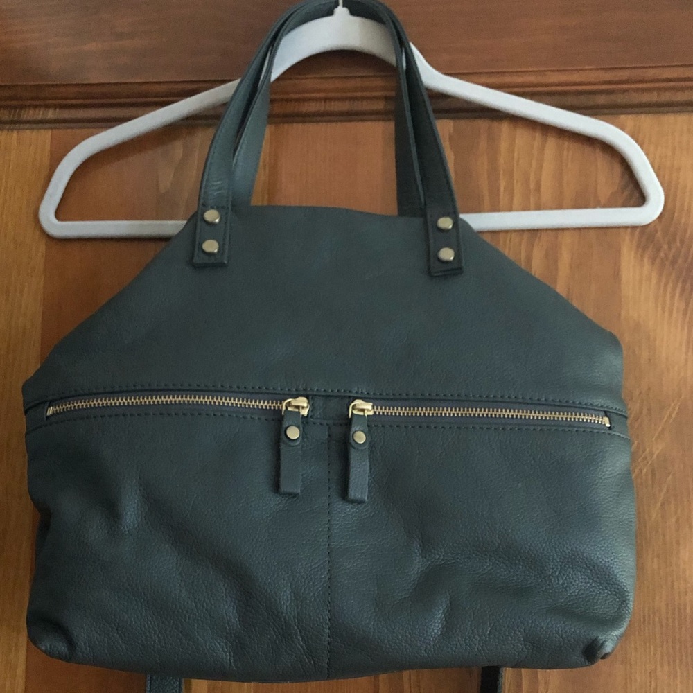 ASPEN Leather Green Crossbody Or Handbag - Picture 3 of 7